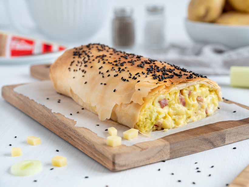 Kartoffel-Lauch-Strudel mit Tilsiter